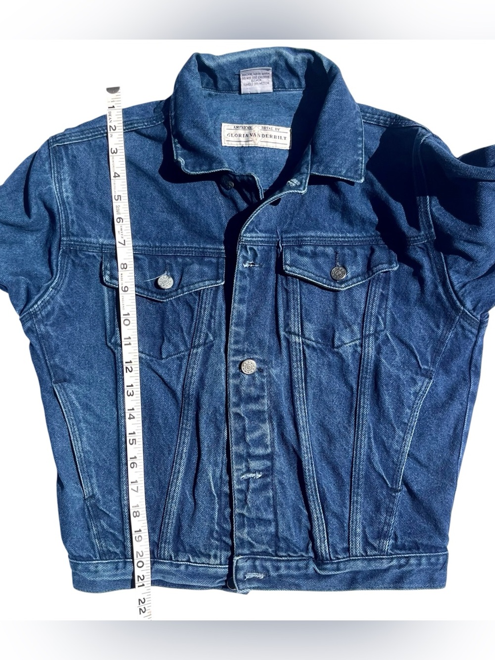 Vintage 90s Jean Jacket Disney Patch 1999 Mickey Gloria Vanderbilt Denim Crop S - Picture 7 of 13